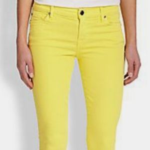 Slim and stretchy yellow pants. Like new.